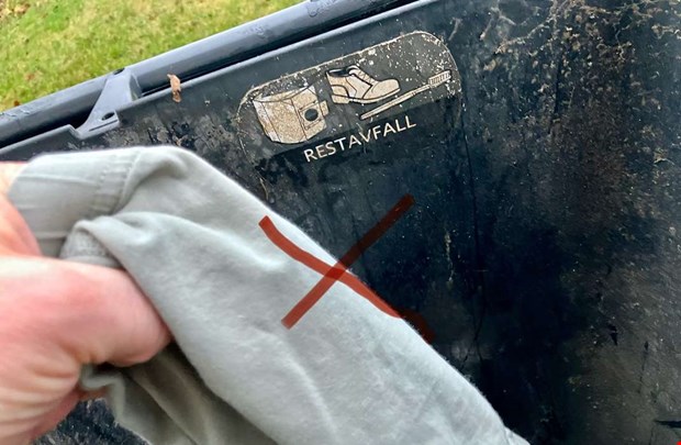 Olagligt att sl�nga textilier