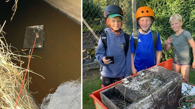 Dr�mfyndet: Nio�ringarna fiskade upp ett kassask�p