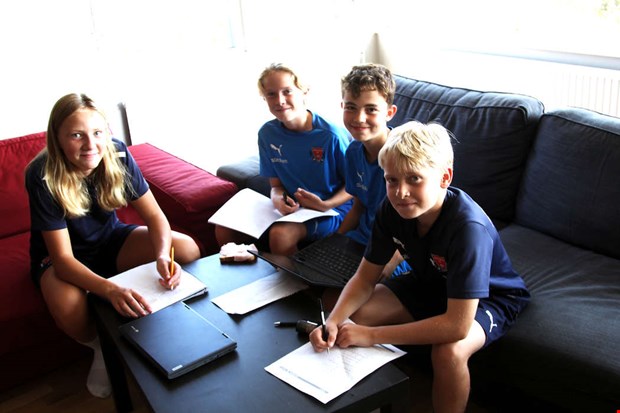 Här görs läxan innan träning